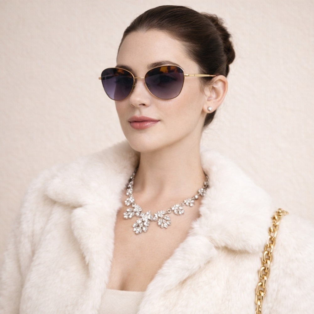 Miu Miu SMU53Q Sunglasses Women's Gold Tortoise Gradient Lens Designer W/Case‎